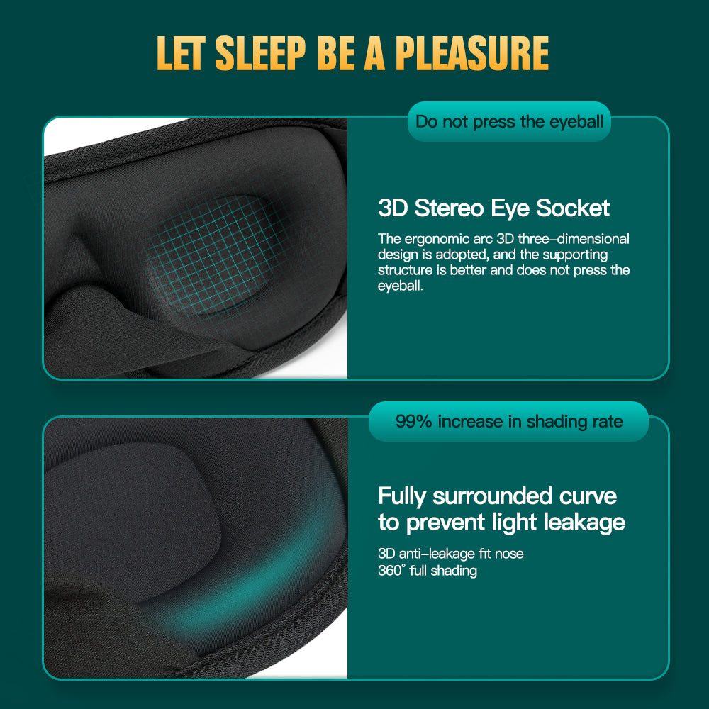 3D Sleeping Mask Block Out Light Sleep Mask For Eyes Soft Sleeping Aid Eye Mask for Travel Eyeshade Night Breathable Slaapmasker