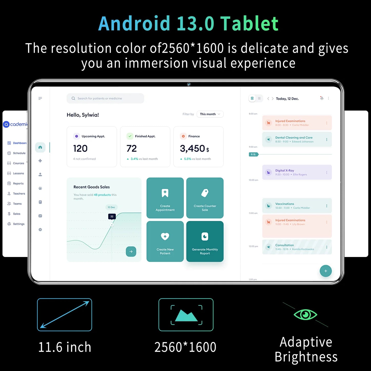 2025 New 11.6 inch Network Android 13.0 Tablet 16GB RAM 1TB ROM 16MP 32MP 10 Core 12000mAh tablet 4 5G Wifi Tablet