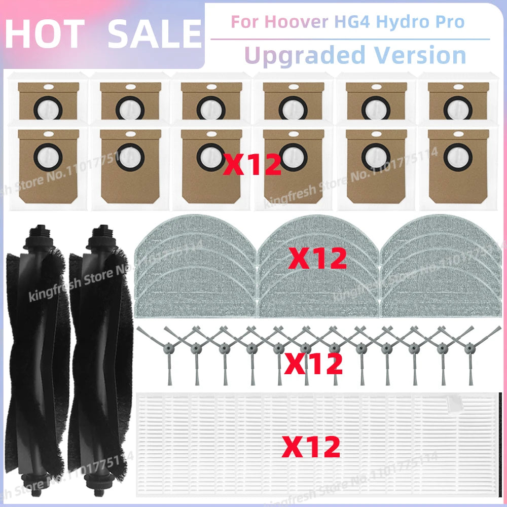 Compatible For Hoover HG4 Hydro Pro / Hoover HG4 Hydro Vacuum Parts Main Roller Side Brush Hepa FIlter Dust Bag Accessories