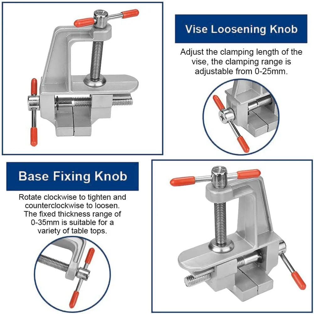 1pc Mini Aluminum Hobby Vice - Compact Multifunctional Clip Workbench, Small Repair, and DIY Projects - Durable, Adjustable