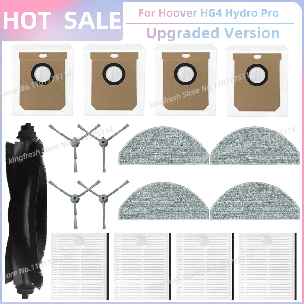 Compatible For Hoover HG4 Hydro Pro / Hoover HG4 Hydro Vacuum Parts Main Roller Side Brush Hepa FIlter Dust Bag Accessories