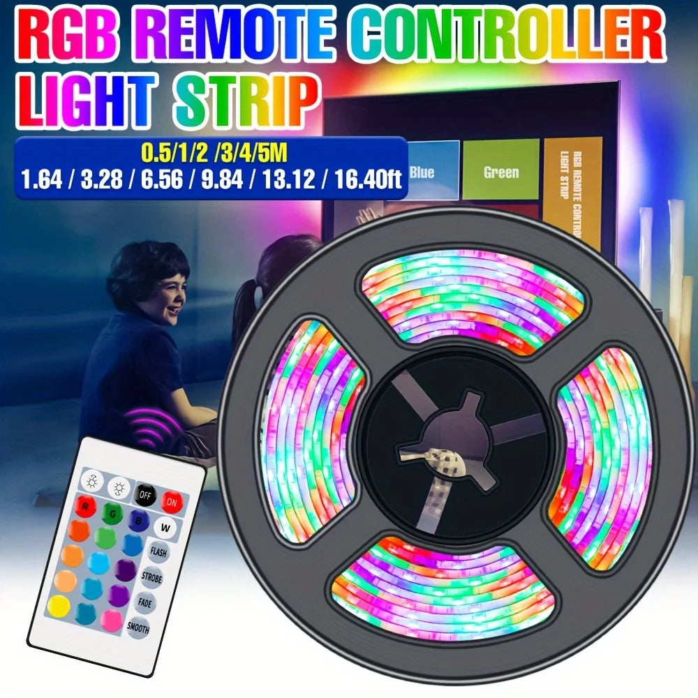 1-30M 5050 RGB LED Strip Light USB Bluetooth 44K Wifi App 5V LED Lights Flexible Luces Led Ribbon RGB TV BackLight Diode Tape