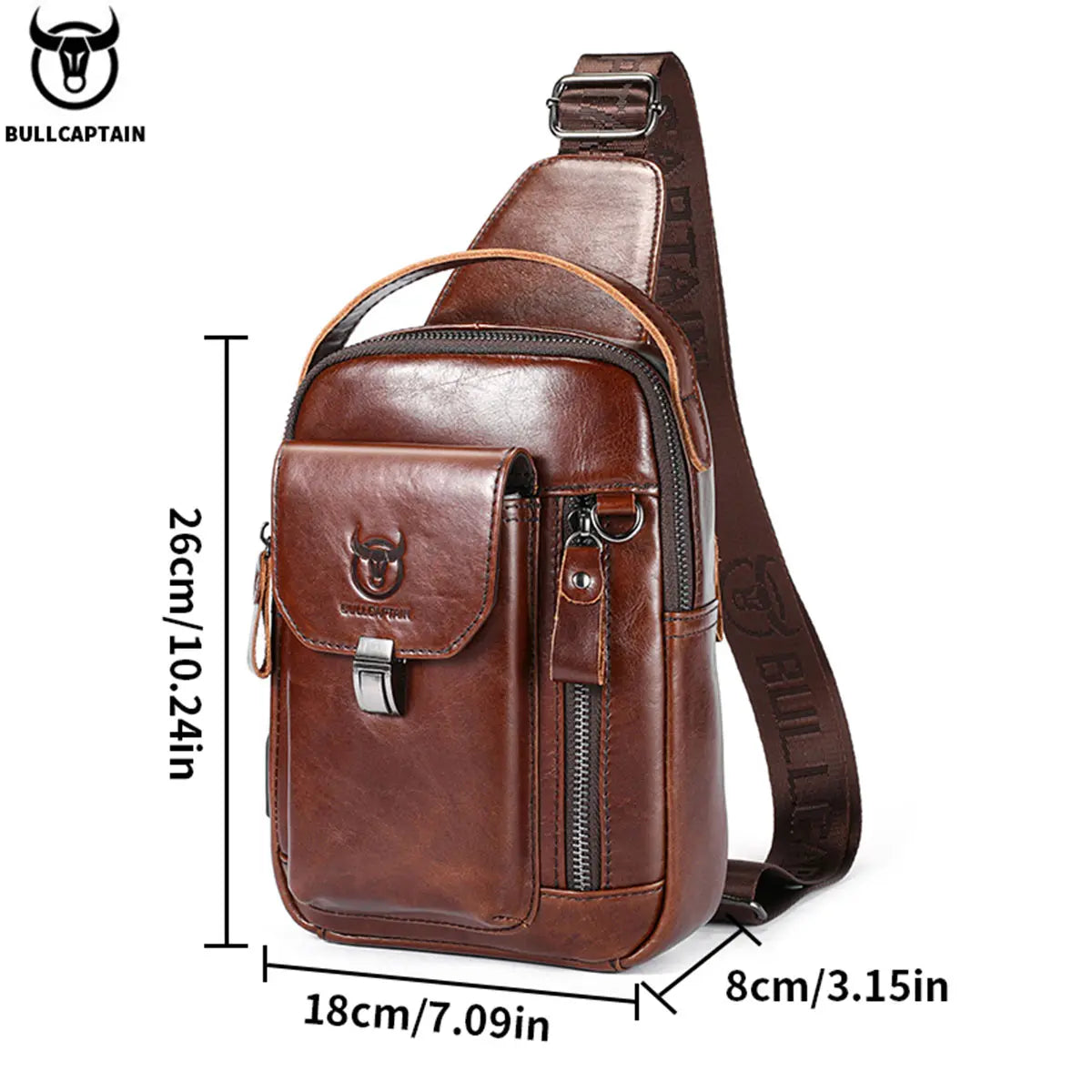 BULLCAPTAIN Men Multifunction Anti Theft Shoulder Bag Man Crossbody Cross Body Travel Sling Chest Bags Pack Messenger Pack