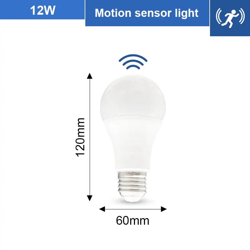 1pc PIR Motion Sensor LED Bulb 6W 9W 12W 15W 18W 20W E27 Radar Sensor Light Lamp Lamparas 110V 220V For Home Stair Pathway