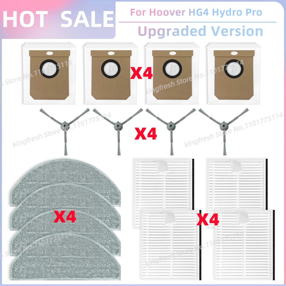 Compatible For Hoover HG4 Hydro Pro / Hoover HG4 Hydro Vacuum Parts Main Roller Side Brush Hepa FIlter Dust Bag Accessories