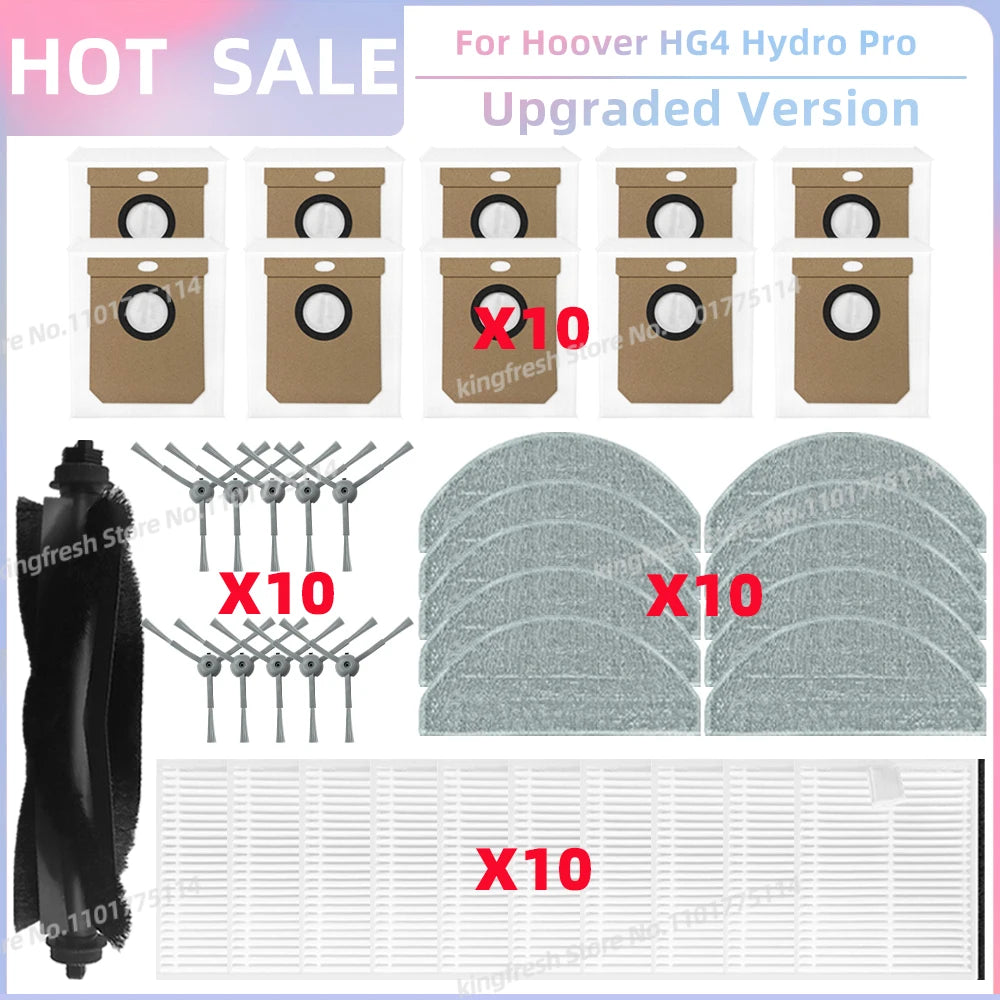 Compatible For Hoover HG4 Hydro Pro / Hoover HG4 Hydro Vacuum Parts Main Roller Side Brush Hepa FIlter Dust Bag Accessories