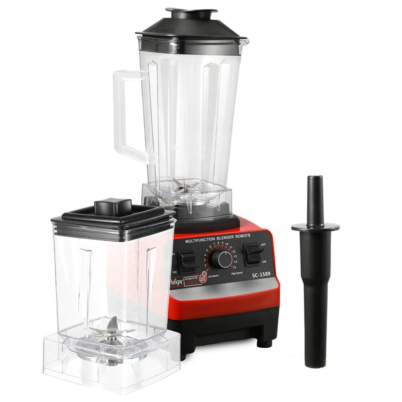 2 in 1 Electric Blender 2000W High Power Heavy due Commercial Blender Food Processor Ice cookies