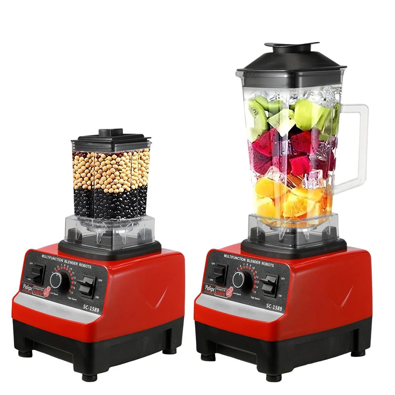 2 in 1 Electric Blender 2000W High Power Heavy due Commercial Blender Food Processor Ice cookies