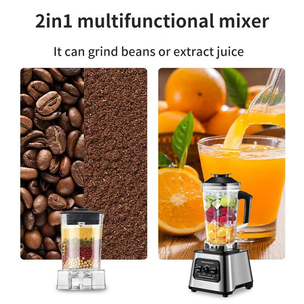 6000W power Blender Juicer Juicer Smoothie Table Blenders 2.5L Container Food Processor Blender for Ice Nut Fruit