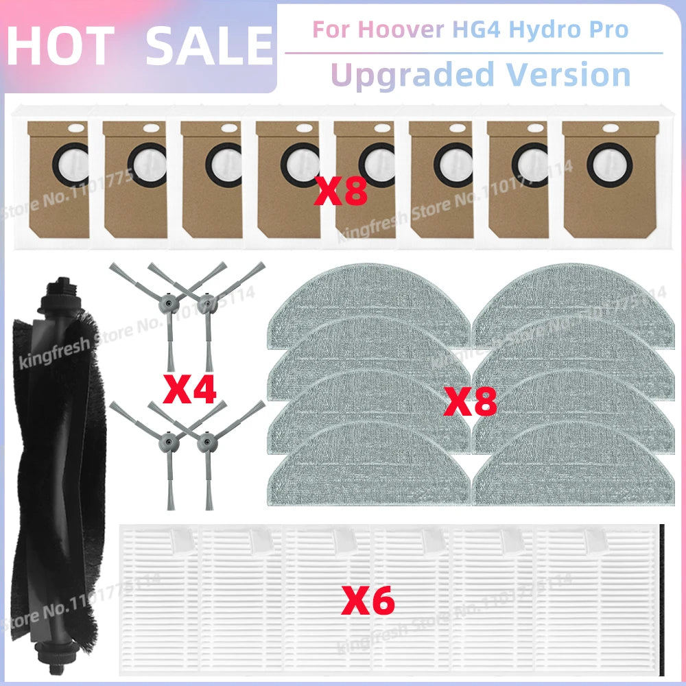 Compatible For Hoover HG4 Hydro Pro / Hoover HG4 Hydro Vacuum Parts Main Roller Side Brush Hepa FIlter Dust Bag Accessories