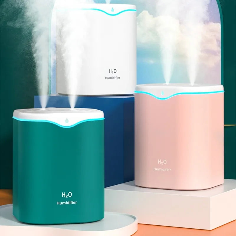 Air Humidifier Double Nozzle 2L Home Quiet Diffuser Color LED Ultrasonic Aromatherapy Difusor ml Cute humidifier Difusor Smell