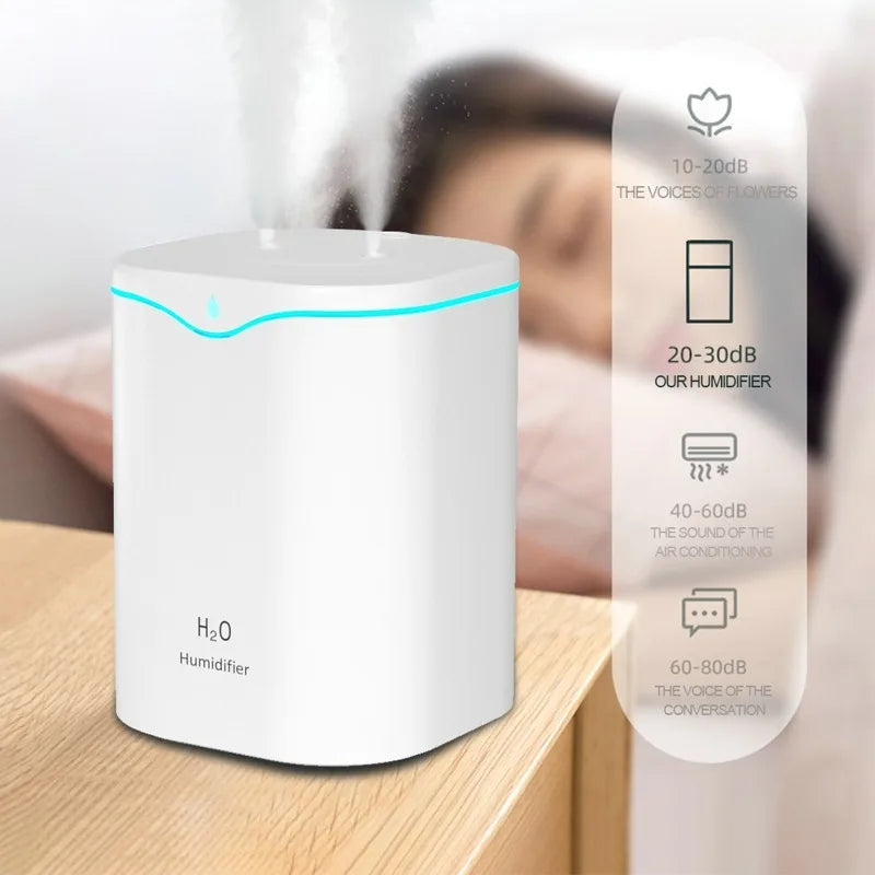 Air Humidifier Double Nozzle 2L Home Quiet Diffuser Color LED Ultrasonic Aromatherapy Difusor ml Cute humidifier Difusor Smell