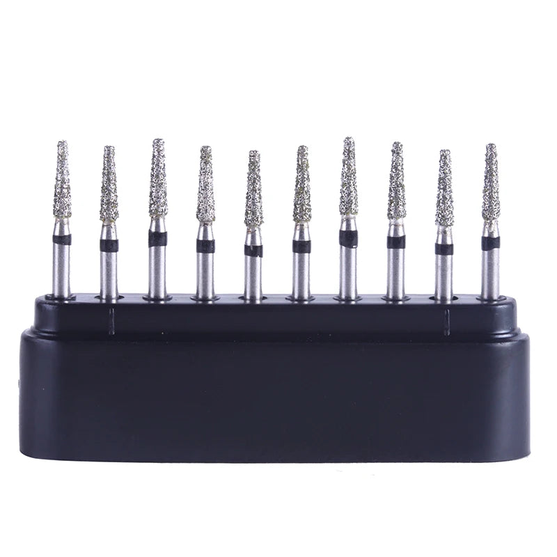 AZDENT 10pcs/Box Dental High Speed Diamond Burs Dentist Super Coarse Diamond Drills Dental Lab Polishing Tools Dia.1.6mm