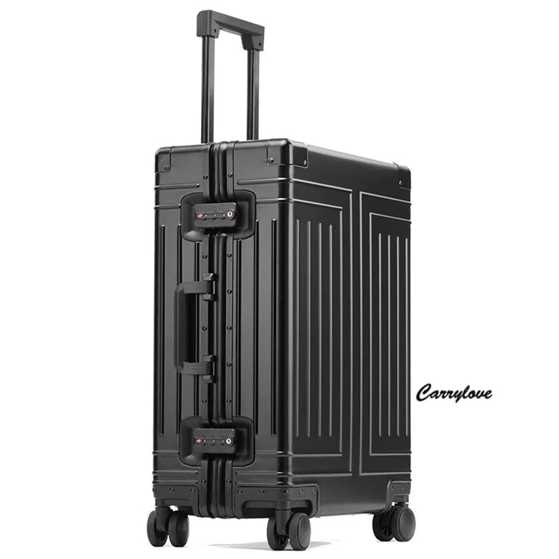 Carrylove 20"24"26"29" Inch Aluminum Trolley Suitcase Waterproof Metallic Cabin Luggage Trolly Bag With Wheels