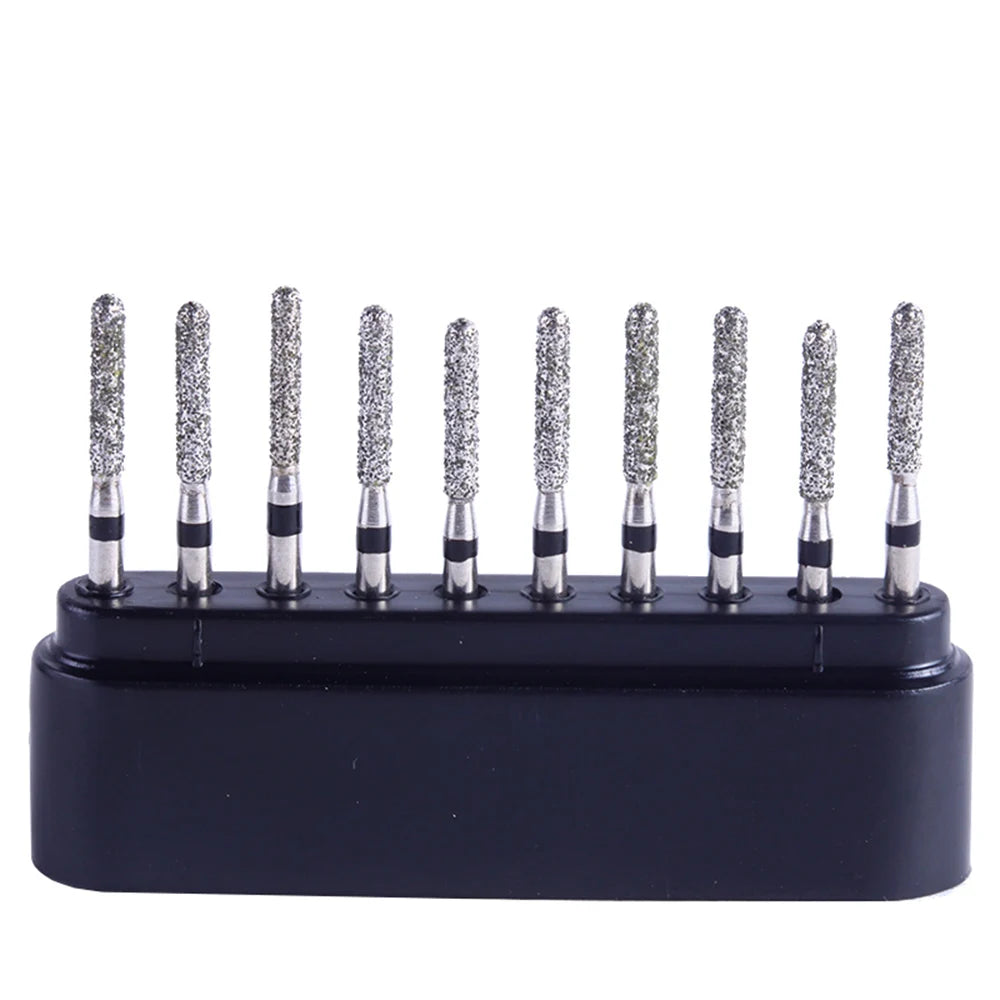 AZDENT 10pcs/Box Dental High Speed Diamond Burs Dentist Super Coarse Diamond Drills Dental Lab Polishing Tools Dia.1.6mm