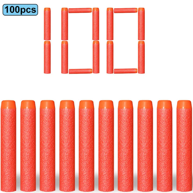 7.2cm 100pcs For Nerf Soft Bullets Darts Round Head Refill Sponge Darts Kids Children Toy Gun Bullets For NERF N-Strike Blasters