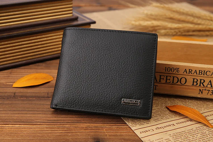 Classic Short Genuine Leather Men Wallets Fashion Coin Pocket Card Holder Men Purse Simple Quality Male Wallets