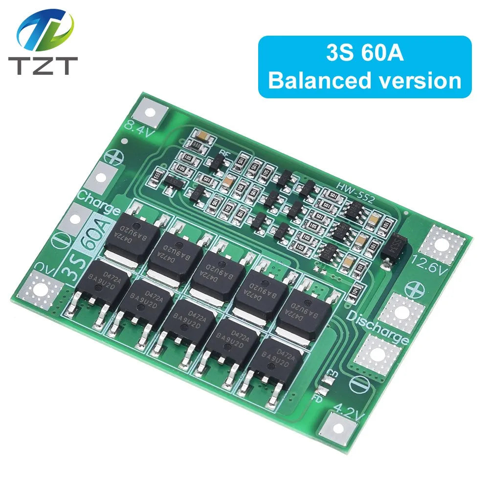 3S/4S 40A 60A Li-ion Lithium Battery Charger Protection Board 18650 BMS For Drill Motor 11.1V 12.6V/14.8V 16.8V Enhance/Balance