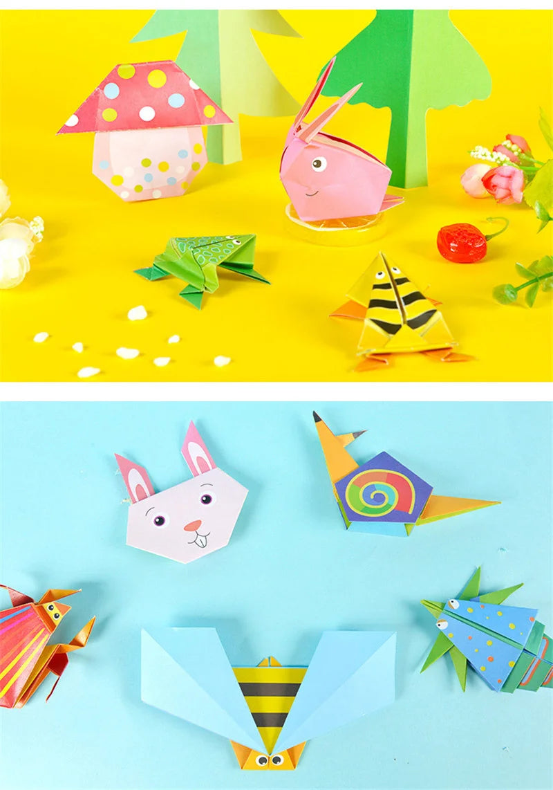 Baby Craft Toys Cartoon Animal Origami Paper Cutting Book Kids Paper Cut Puzzle Early Learning Educational Toys Gifts