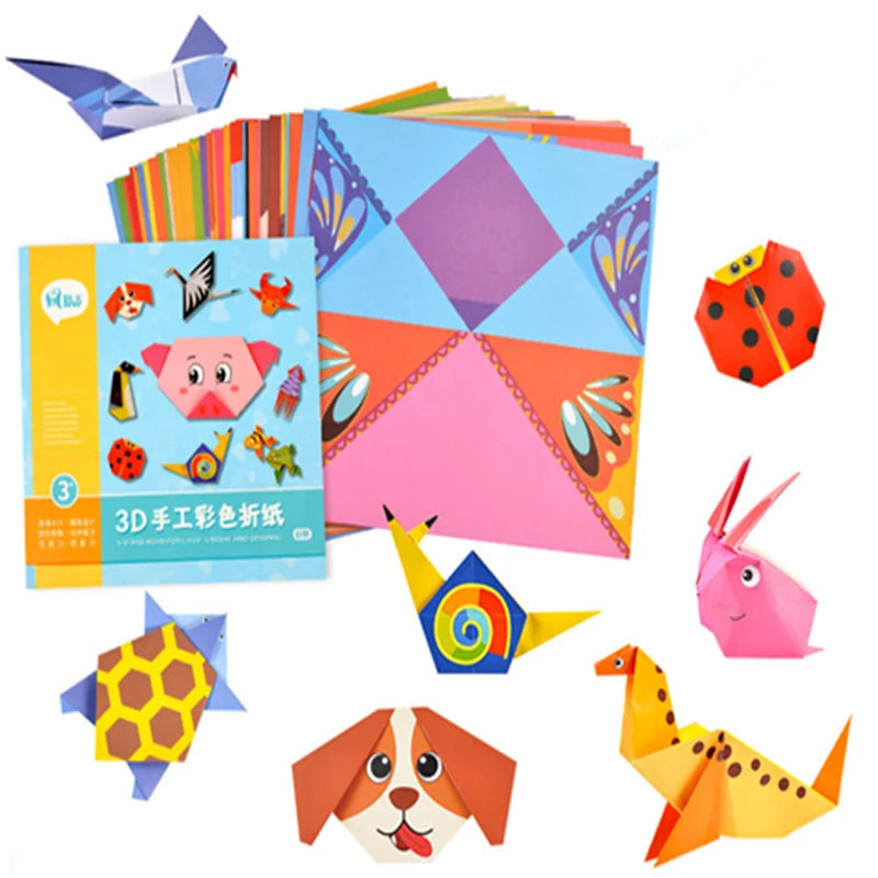 Baby Craft Toys Cartoon Animal Origami Paper Cutting Book Kids Paper Cut Puzzle Early Learning Educational Toys Gifts