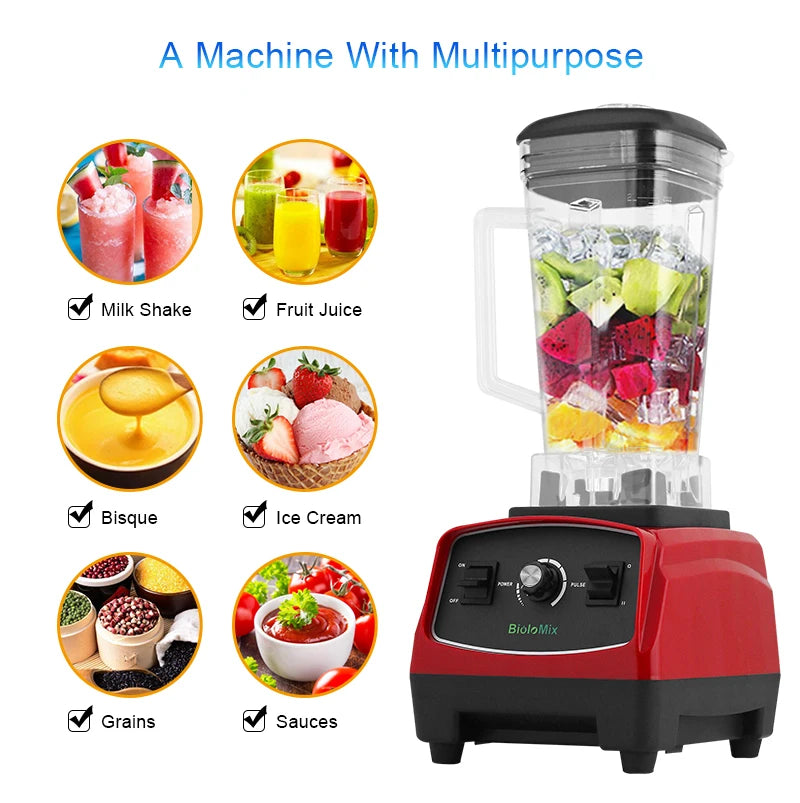 BPA Free 3HP 2200W Heavy Duty Commercial Grade Blender Mixer Juicer High Power Food Processor Ice Smoothie Bar Fruit Blender