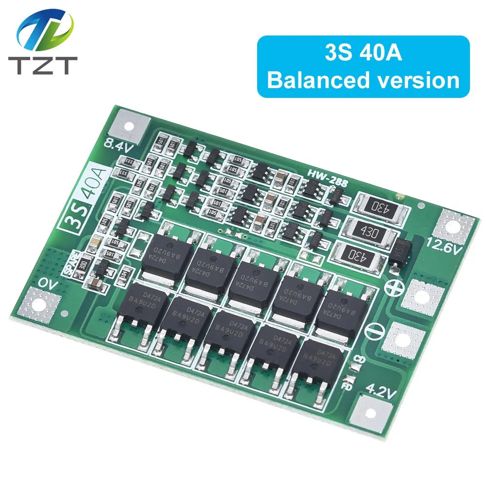 3S/4S 40A 60A Li-ion Lithium Battery Charger Protection Board 18650 BMS For Drill Motor 11.1V 12.6V/14.8V 16.8V Enhance/Balance