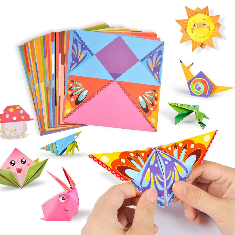 Baby Craft Toys Cartoon Animal Origami Paper Cutting Book Kids Paper Cut Puzzle Early Learning Educational Toys Gifts