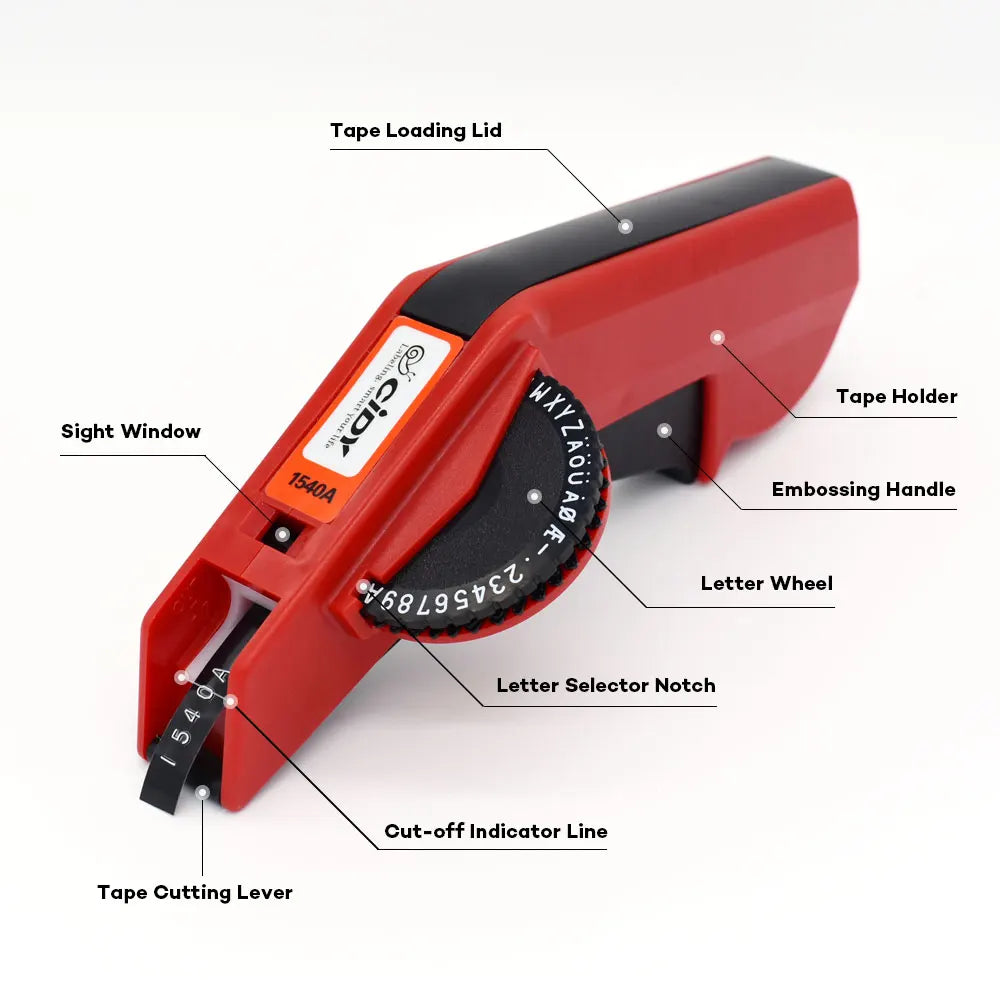 Cidy 1540A Label Maker Machine Replace MOTEX 3D Manual Typeweiter 1540A Embossing Printers for  Label Tape Manual Labeller