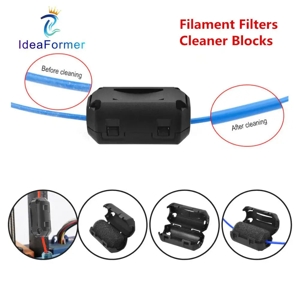 2/5/10Pcs Filament Filters Dust Removal Flame Foam Cleaner Blocks For A6 A8 CR10 Ender 3 PRUSA I3 PLA ABS PETG Filament.