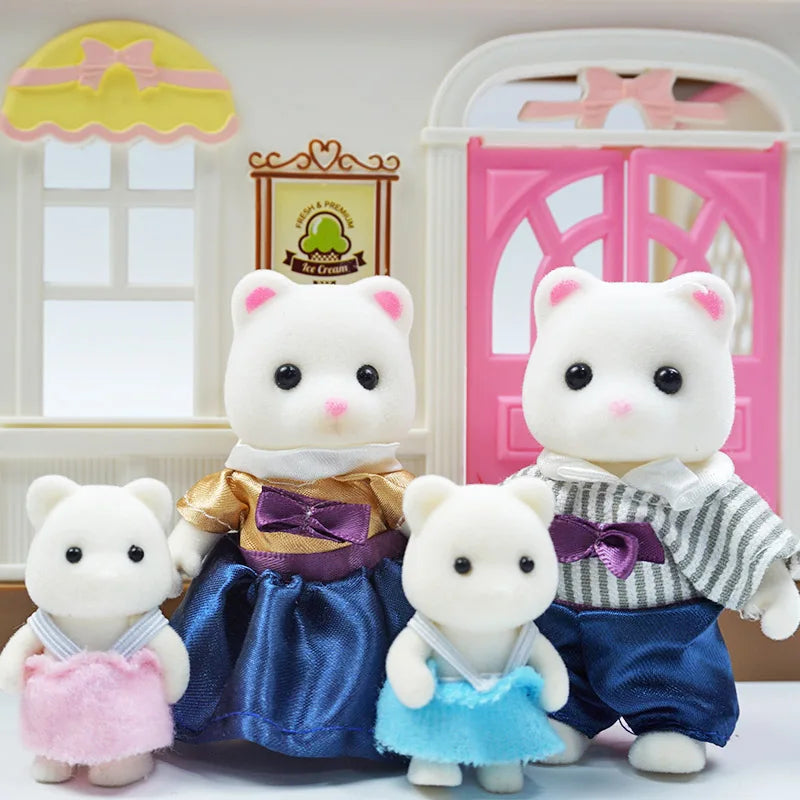 1:12  Forest Animal Family Mini  Rabbit Bear Panda doll girl play house doll setForest Family Villa Furniture Set Toys