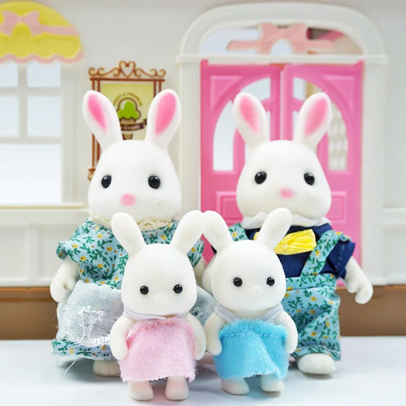 1:12  Forest Animal Family Mini  Rabbit Bear Panda doll girl play house doll setForest Family Villa Furniture Set Toys