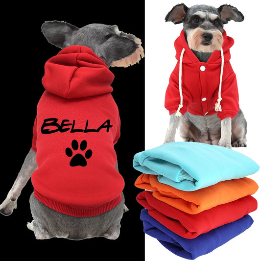 Custom Dog Cat Hoodie Personalized Pet French Bulldog Name Hoodies Clothes Cotton Puppy Coat Clothing For Small Medium Large Dog