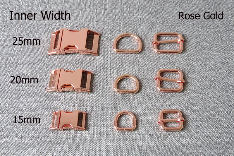 1Set Metal Buckles Hardware D Ring Adjuster Belt Strap Slider Fasteners For Paracord Pet Dog Collar Harness DIY Sewing Accessory