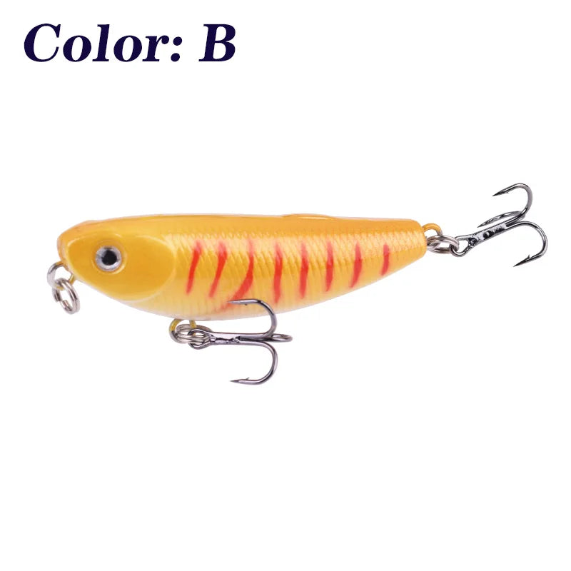 1 Pc Top Water Pencil Fishing Lure 5cm 5.5g Floating Dog Walking Wobblers Tackle Artificial Hard Bait with 10# Hooks for Bass