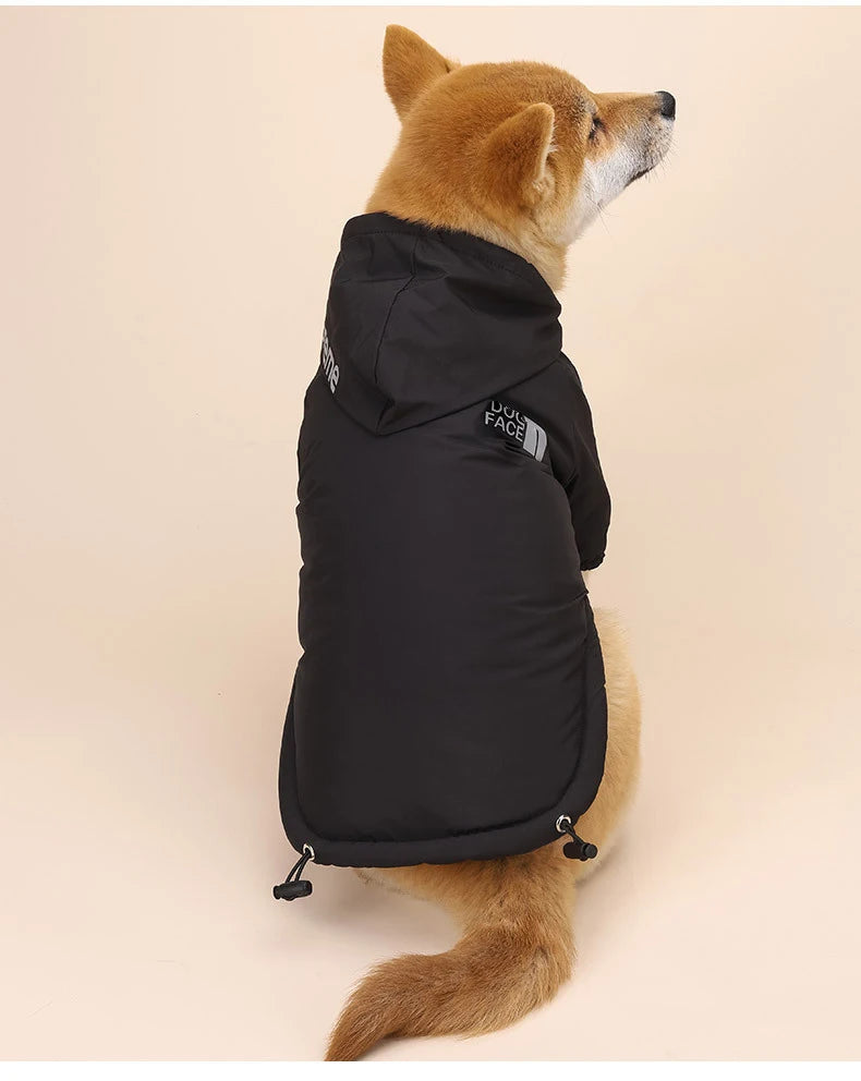 Autumn Winter Pet Dog Waterproof Coat Puppy Warm Cotton Jacket The Dog Face Hoodie Reflective Clothing For Dogs Cats Clothing