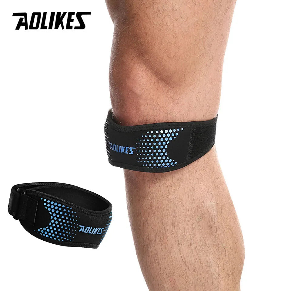 AOLIKES 1PCS Adjustable Knee Pad Knee Pain Relief Patella Stabilizer Brace Support for Hiking Soccer Basketball Running  Sport