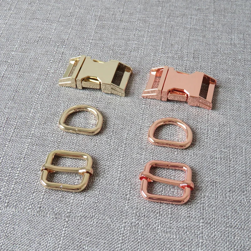 1Set Metal Buckles Hardware D Ring Adjuster Belt Strap Slider Fasteners For Paracord Pet Dog Collar Harness DIY Sewing Accessory