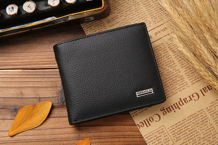 Classic Short Genuine Leather Men Wallets Fashion Coin Pocket Card Holder Men Purse Simple Quality Male Wallets