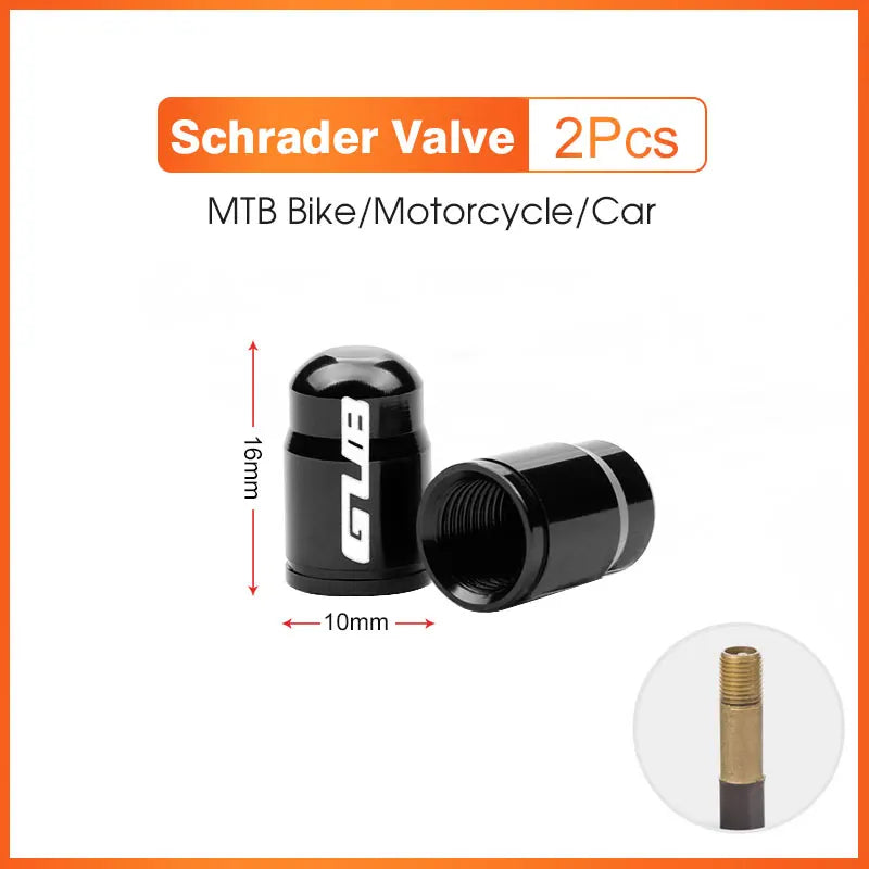 2pcs GUB Aluminum CNC Bicycle Tire Valve Cap MTB Road Bike Tube Tyre Gas Nozzle Cover for AV FV Schrader Presta Valve Dustproof