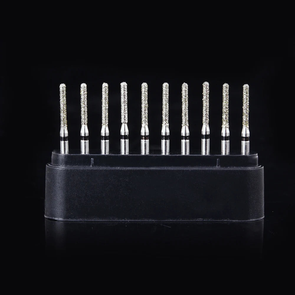 AZDENT 10pcs/Box Dental High Speed Diamond Burs Dentist Super Coarse Diamond Drills Dental Lab Polishing Tools Dia.1.6mm