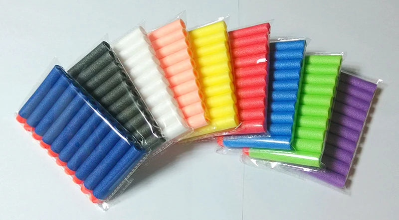 7.2cm 100pcs For Nerf Soft Bullets Darts Round Head Refill Sponge Darts Kids Children Toy Gun Bullets For NERF N-Strike Blasters