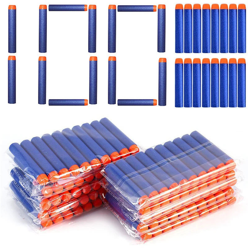 7.2cm 100pcs For Nerf Soft Bullets Darts Round Head Refill Sponge Darts Kids Children Toy Gun Bullets For NERF N-Strike Blasters