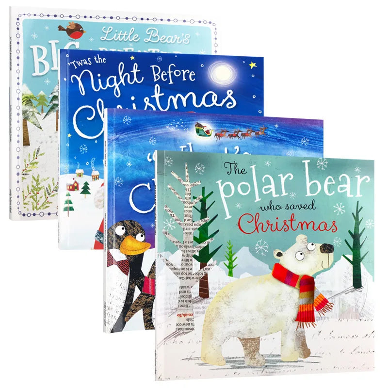 4 Books My Christmas English book baby Picture Story Book Cognitive Early Education Stories Books For Kids Toddlers Age 3 to 6