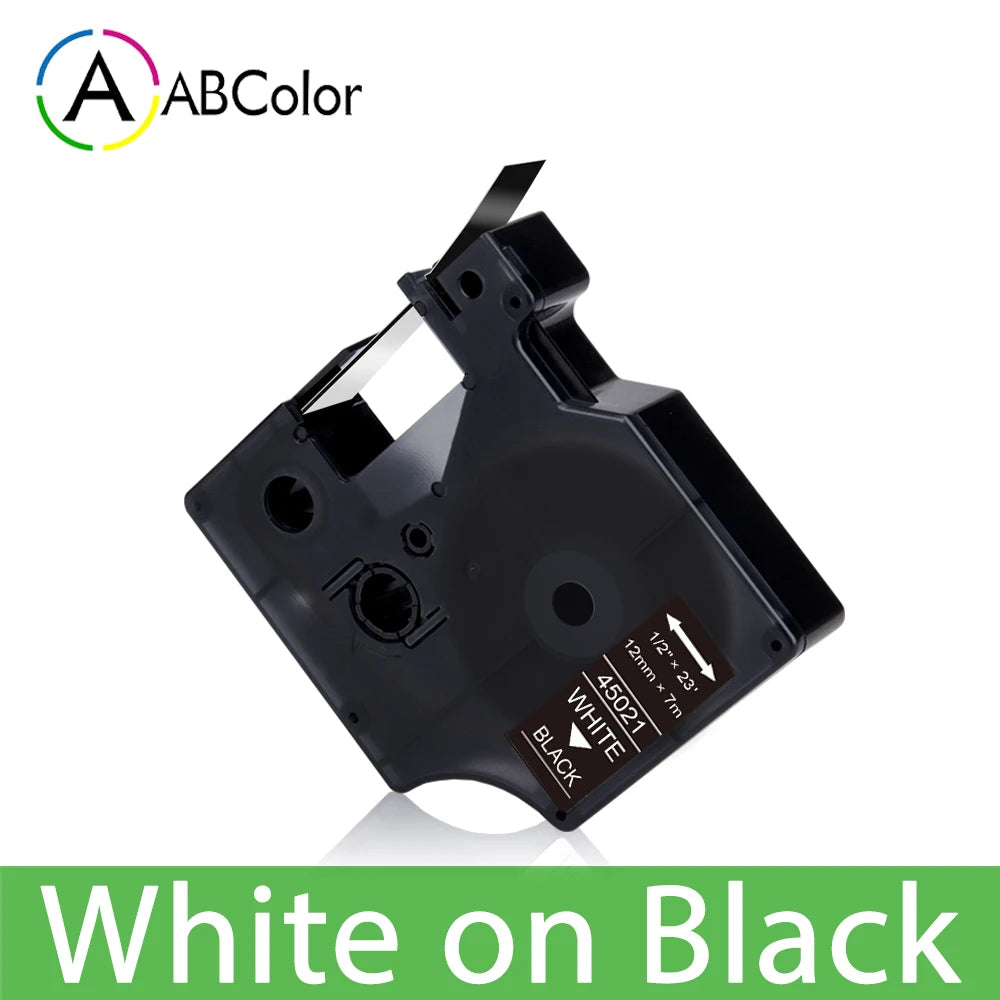 45013 Label Tape Black on White For Dymo D1 45013 45018 12mm Label Cartridge For Dymo LabelManager 160 280 COLORPOP Label Maker