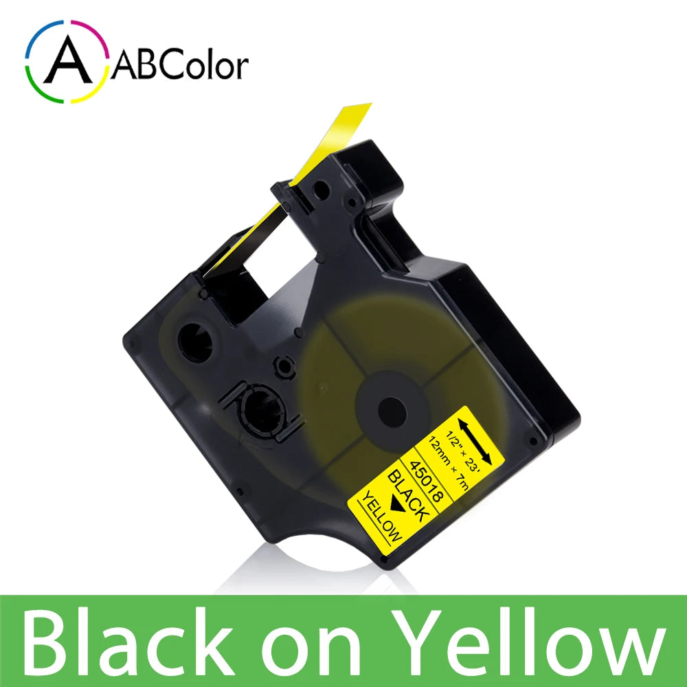 45013 Label Tape Black on White For Dymo D1 45013 45018 12mm Label Cartridge For Dymo LabelManager 160 280 COLORPOP Label Maker