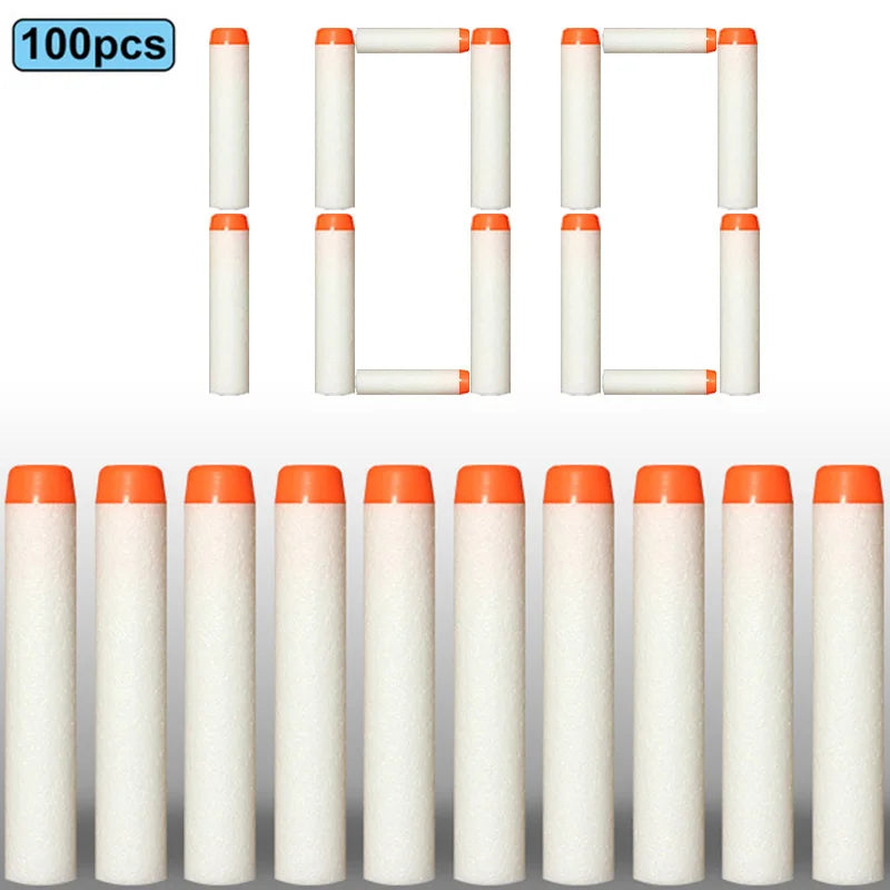 7.2cm 100pcs For Nerf Soft Bullets Darts Round Head Refill Sponge Darts Kids Children Toy Gun Bullets For NERF N-Strike Blasters