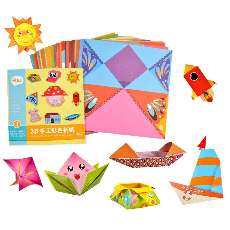 Baby Craft Toys Cartoon Animal Origami Paper Cutting Book Kids Paper Cut Puzzle Early Learning Educational Toys Gifts