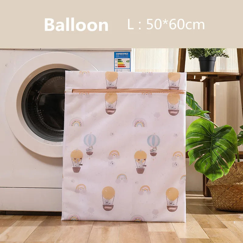 6 Sizes Printing Foldable Laundry Bag Net Washing Machine Bags Travel Storage Organizer Mesh Dirty Laundry Bag for Bra Underwear