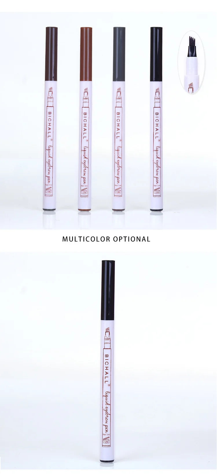 4D Microblading Eyebrow Pen 4 Forks Tip Eyebrow Tattoo Pencil Long Lasting Fine Sketch Liquid Eye Brow Make Up