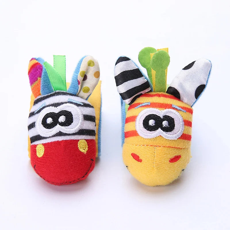 0~24 Months Baby Rattles Soft Plush Toys Foot Wrist Rattle Set Cartoon Newborn Development Educational Toys For Children